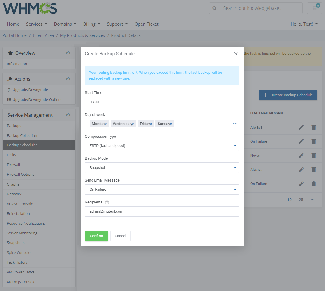 Proxmox VE VPS & Cloud For WHMCS: Module Screenshot 10