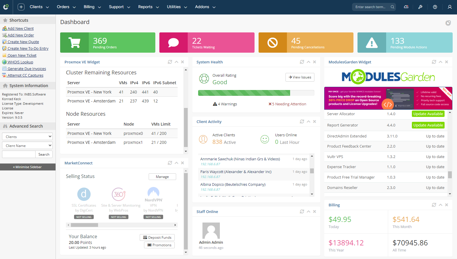 Proxmox VE VPS & Cloud For WHMCS: Module Screenshot 32