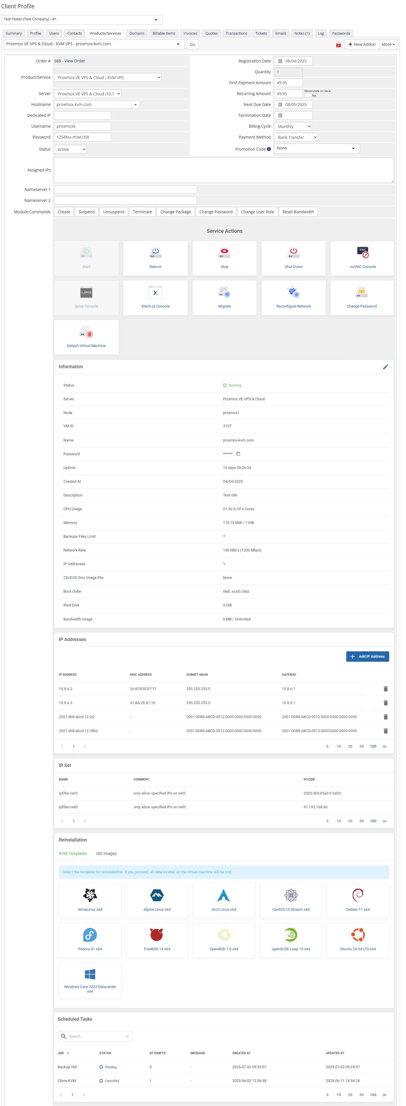Proxmox VE VPS & Cloud For WHMCS: Module Screenshot 33