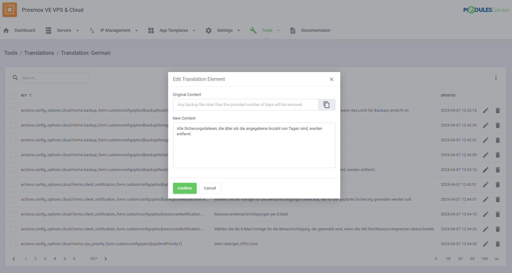 Proxmox VE VPS & Cloud For WHMCS: Module Screenshot 72
