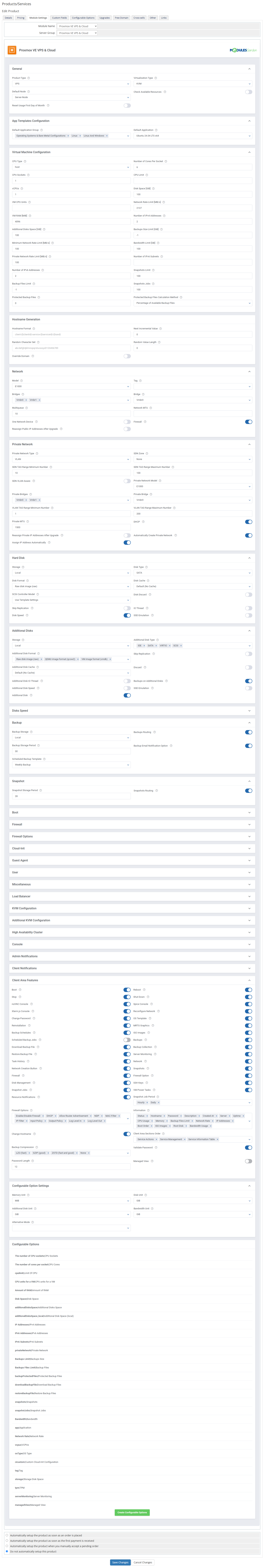Proxmox VE VPS & Cloud For WHMCS: Module Screenshot 79