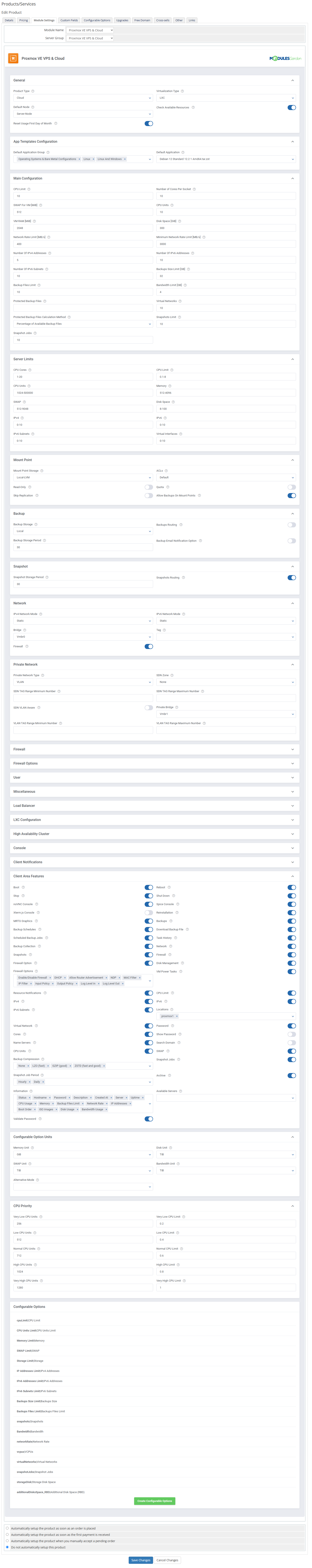 Proxmox VE VPS & Cloud For WHMCS: Module Screenshot 80