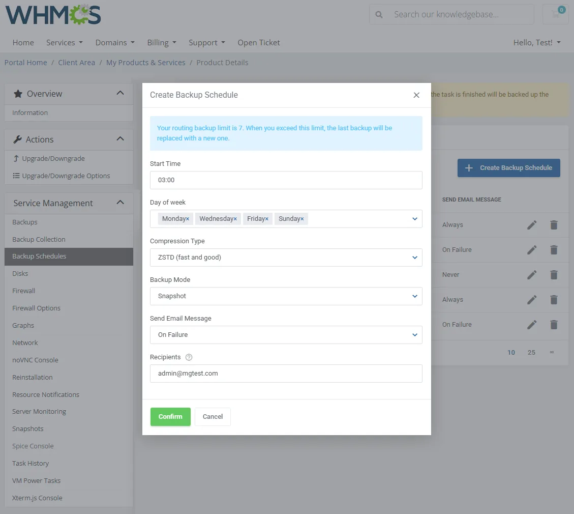 Proxmox VE VPS & Cloud For WHMCS: Module Screenshot 10