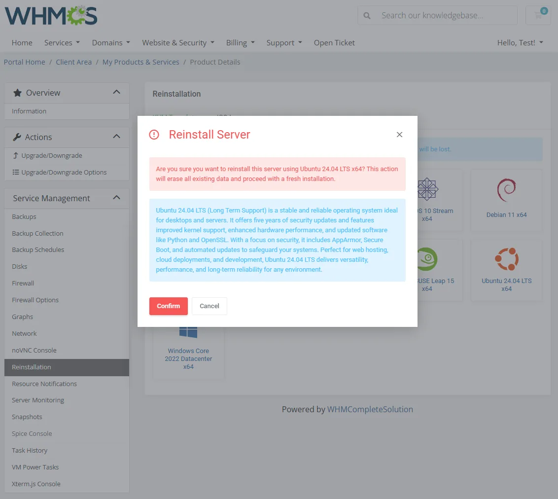 Proxmox VE VPS & Cloud For WHMCS: Module Screenshot 20