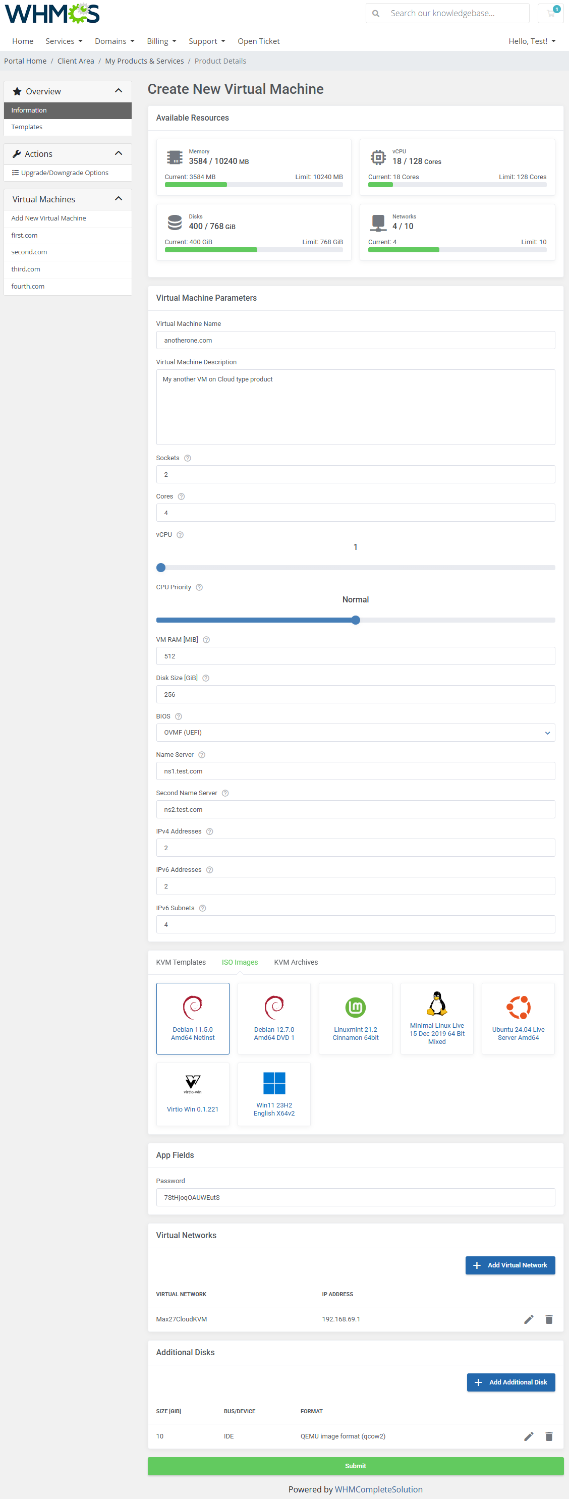 Proxmox VE VPS & Cloud For WHMCS: Module Screenshot 3