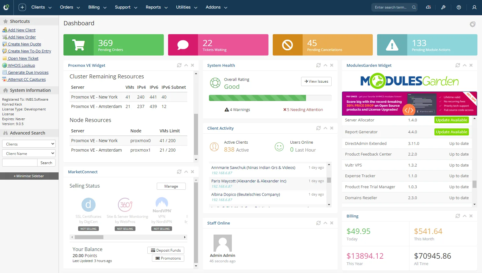 Proxmox VE VPS & Cloud For WHMCS: Module Screenshot 32