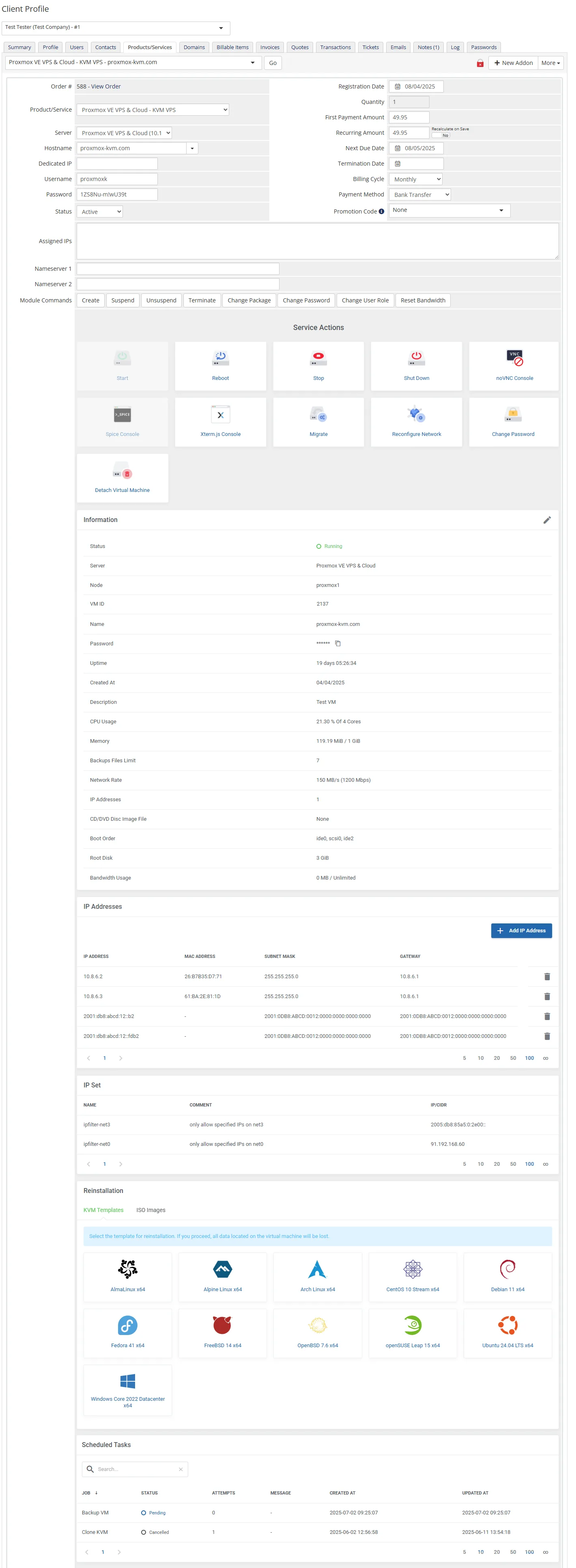Proxmox VE VPS & Cloud For WHMCS: Module Screenshot 33