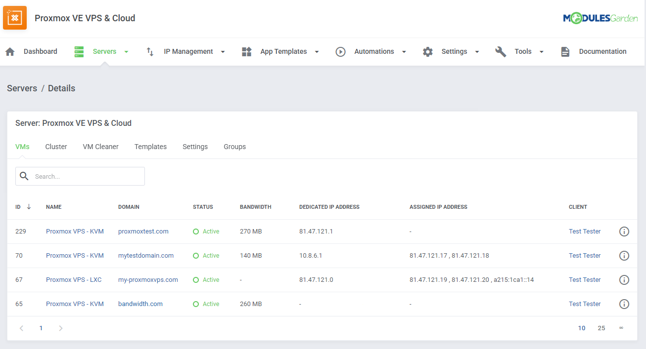 Proxmox VE VPS & Cloud For WHMCS: Module Screenshot 37