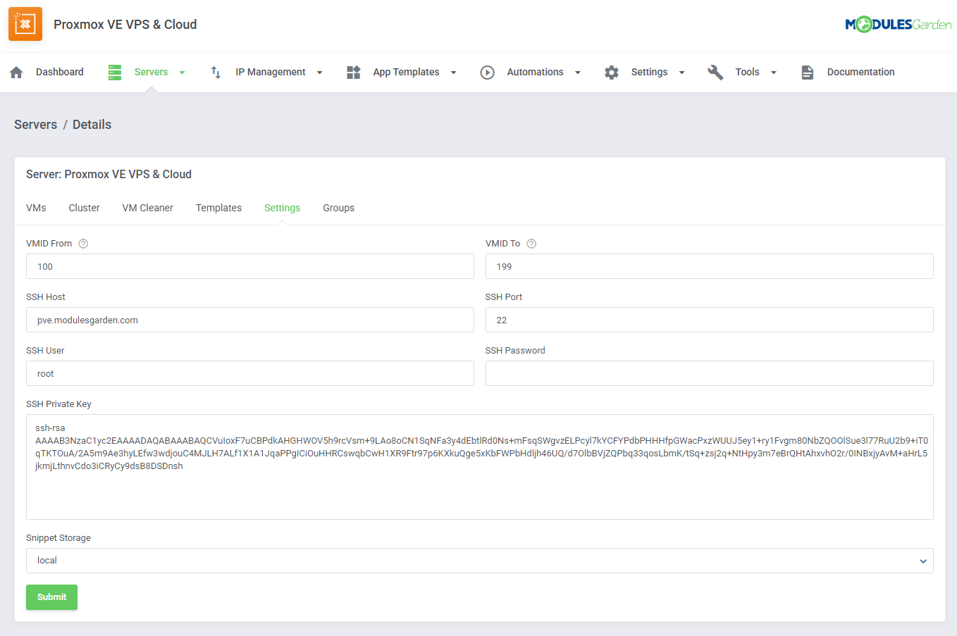 Proxmox VE VPS & Cloud For WHMCS: Module Screenshot 43