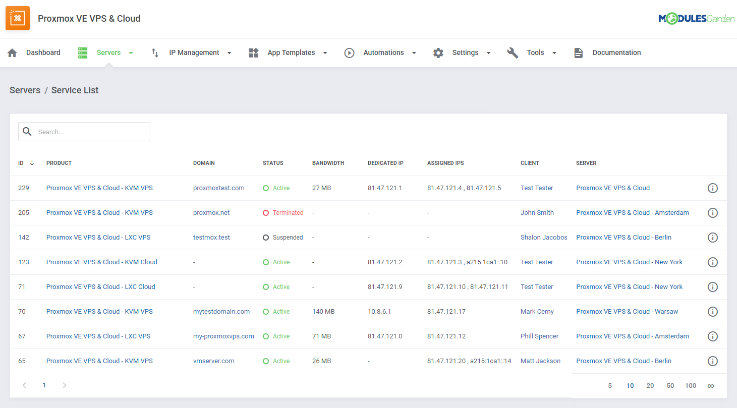 Proxmox VE VPS & Cloud For WHMCS: Module Screenshot 45