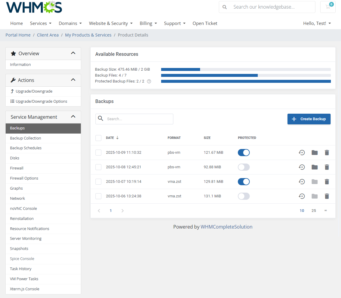 Proxmox VE VPS & Cloud For WHMCS: Module Screenshot 5