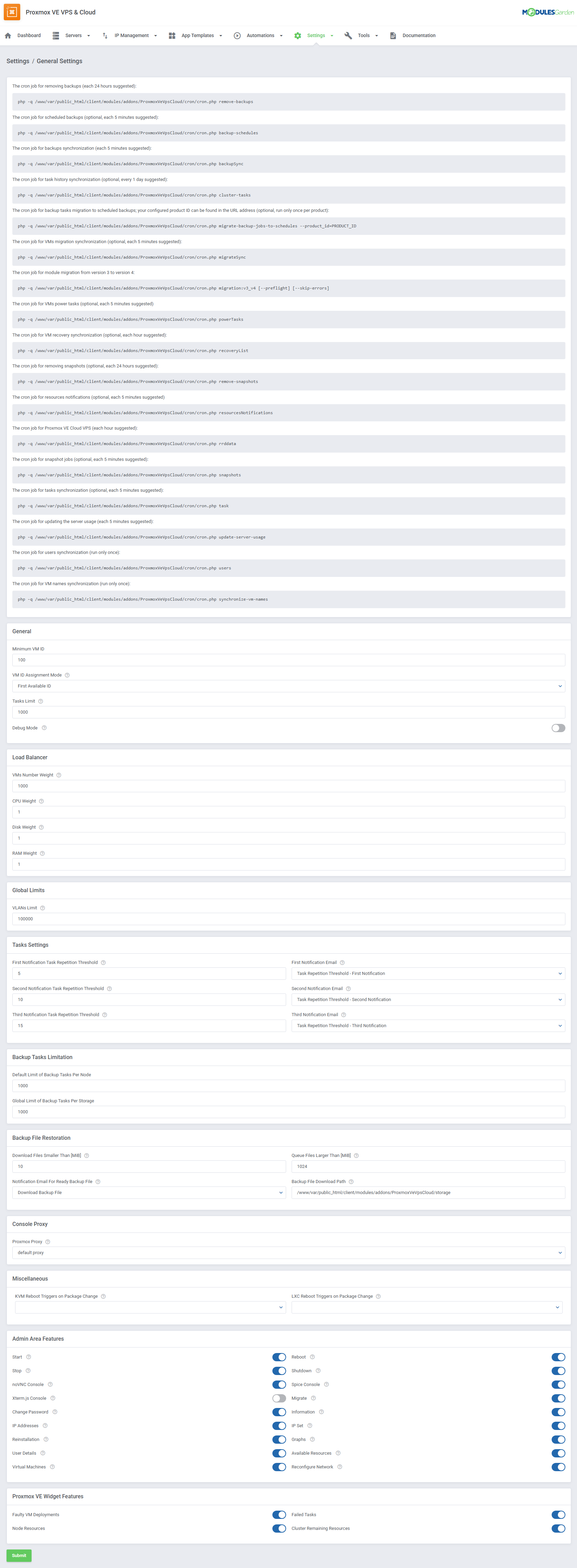 Proxmox VE VPS & Cloud For WHMCS: Module Screenshot 58