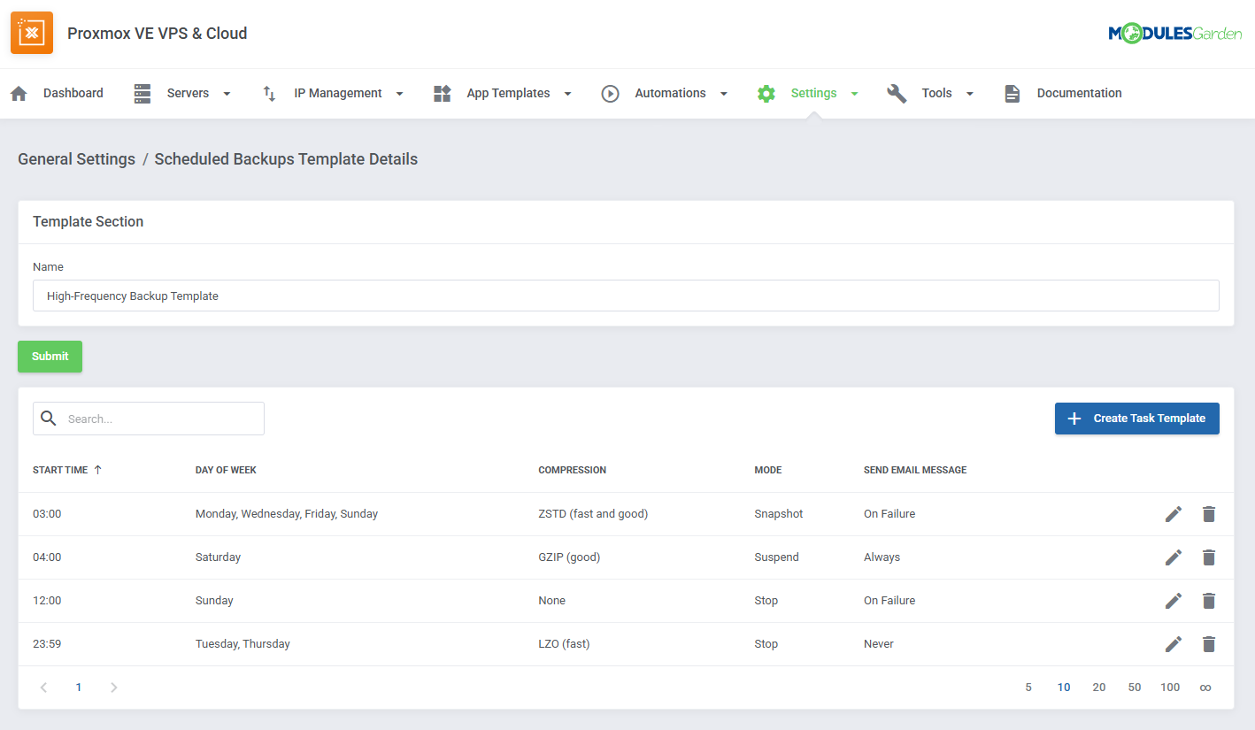 Proxmox VE VPS & Cloud For WHMCS: Module Screenshot 60