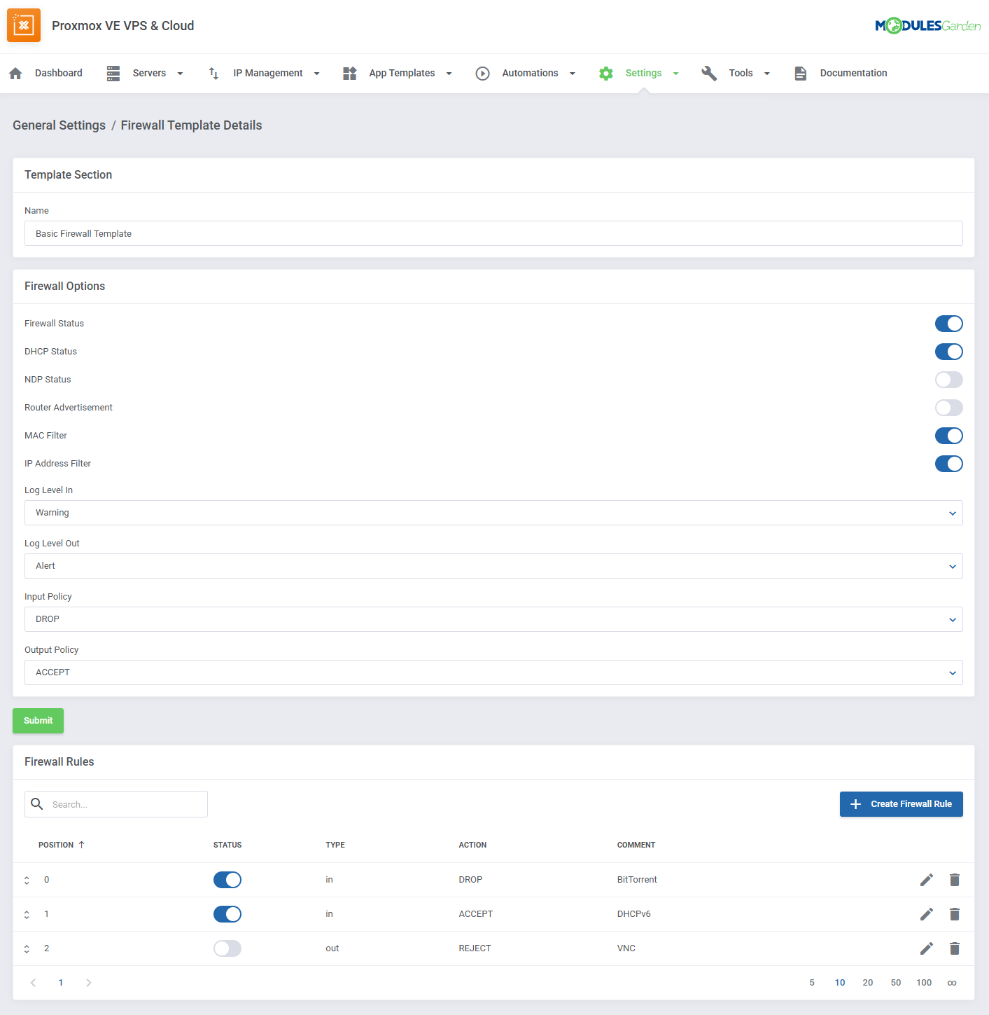 Proxmox VE VPS & Cloud For WHMCS: Module Screenshot 62