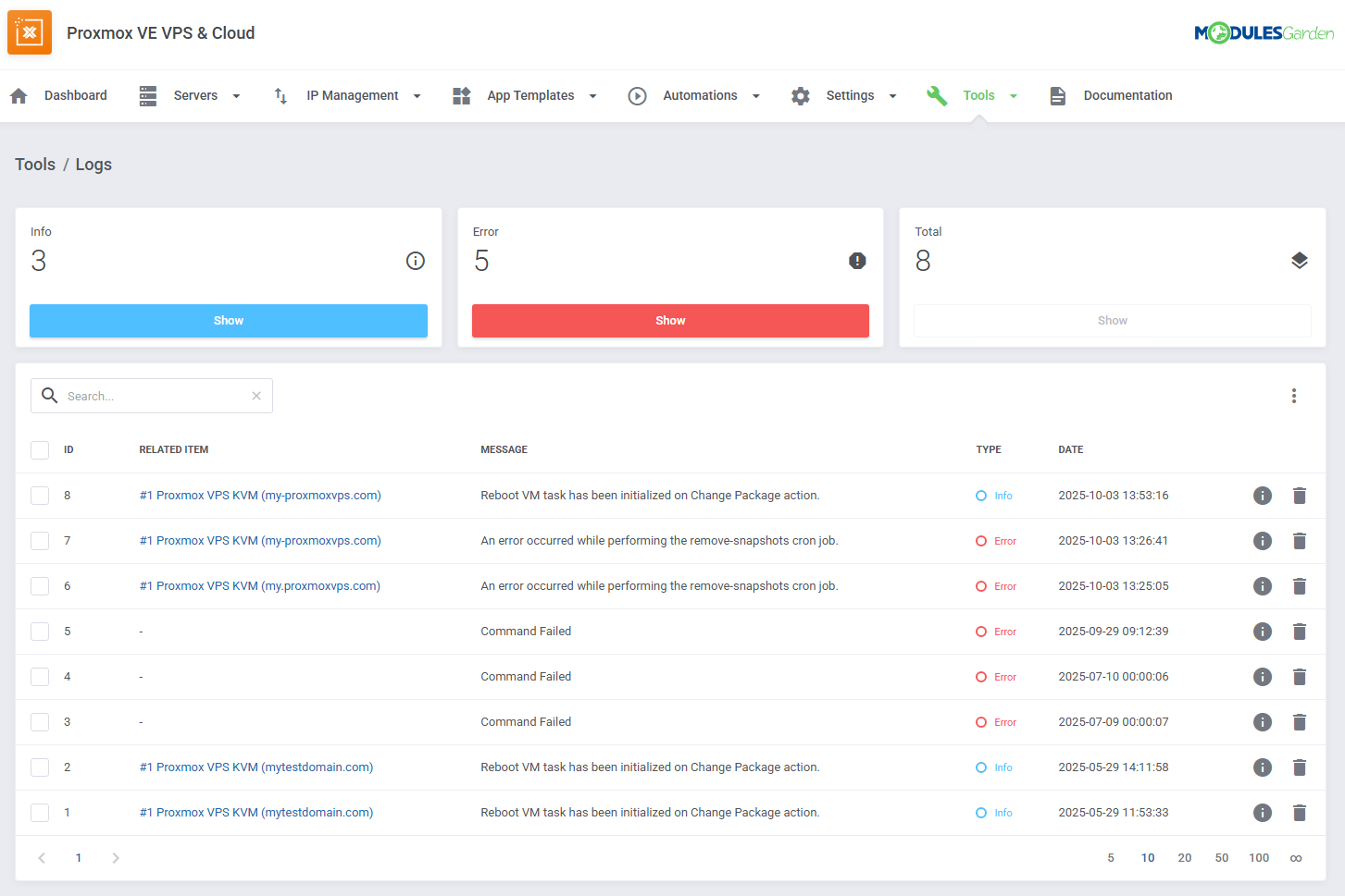 Proxmox VE VPS & Cloud For WHMCS: Module Screenshot 63