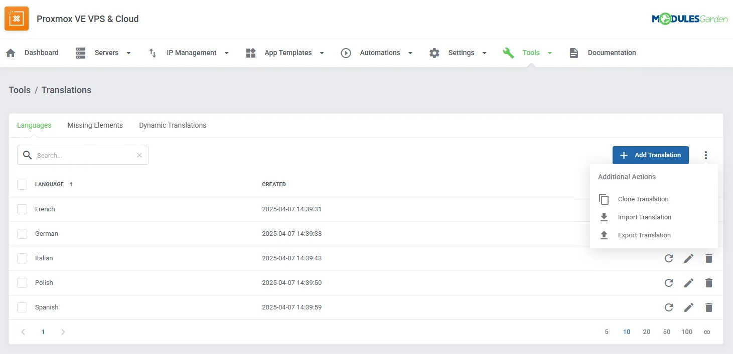 Proxmox VE VPS & Cloud For WHMCS: Module Screenshot 69