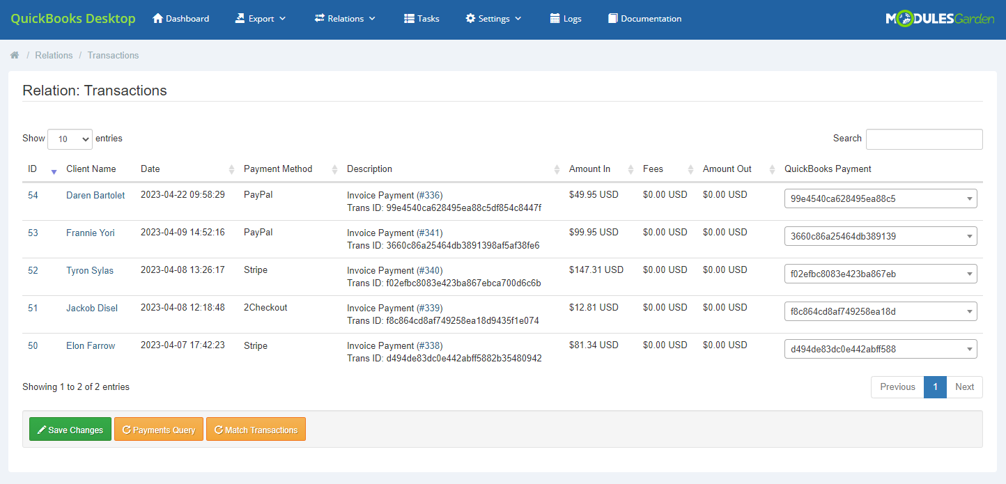 QuickBooks Desktop For WHMCS: Module Screenshot 18