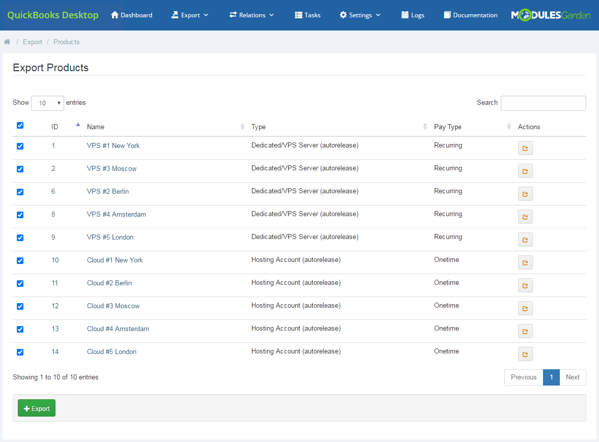 QuickBooks Desktop For WHMCS: Module Screenshot 5