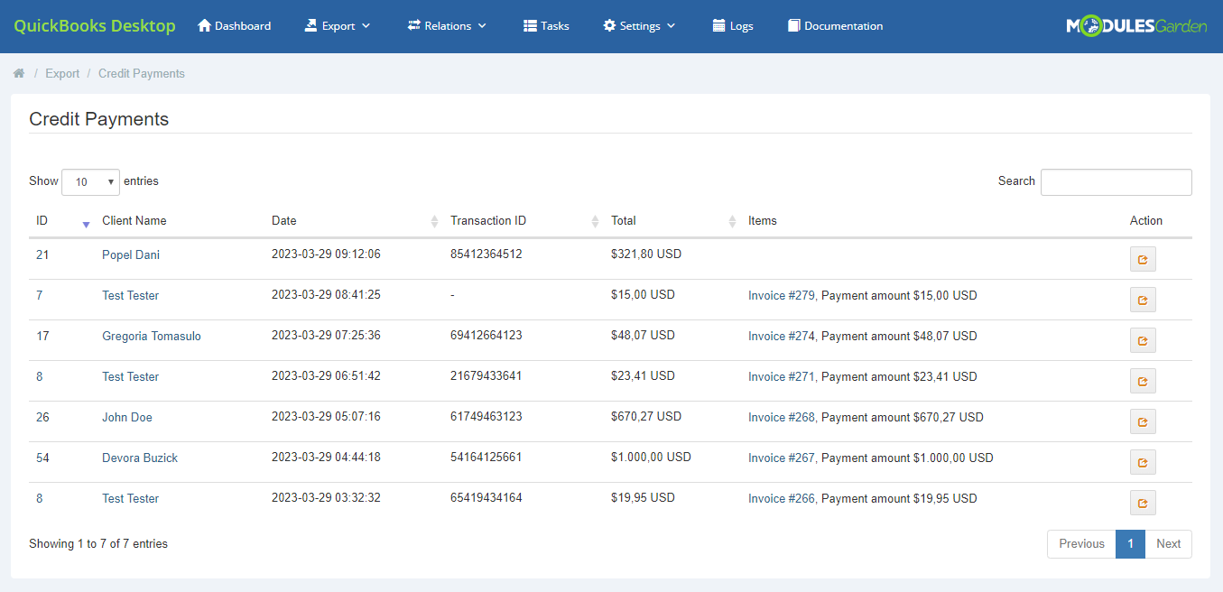 QuickBooks Desktop For WHMCS: Module Screenshot 6