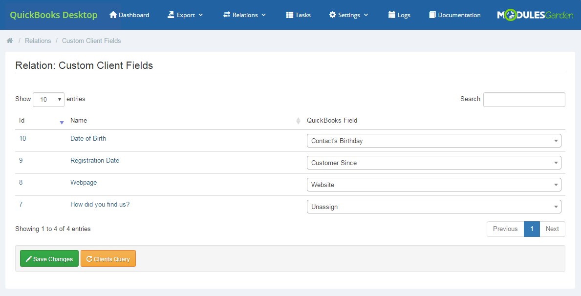 QuickBooks Desktop For WHMCS: Module Screenshot 9