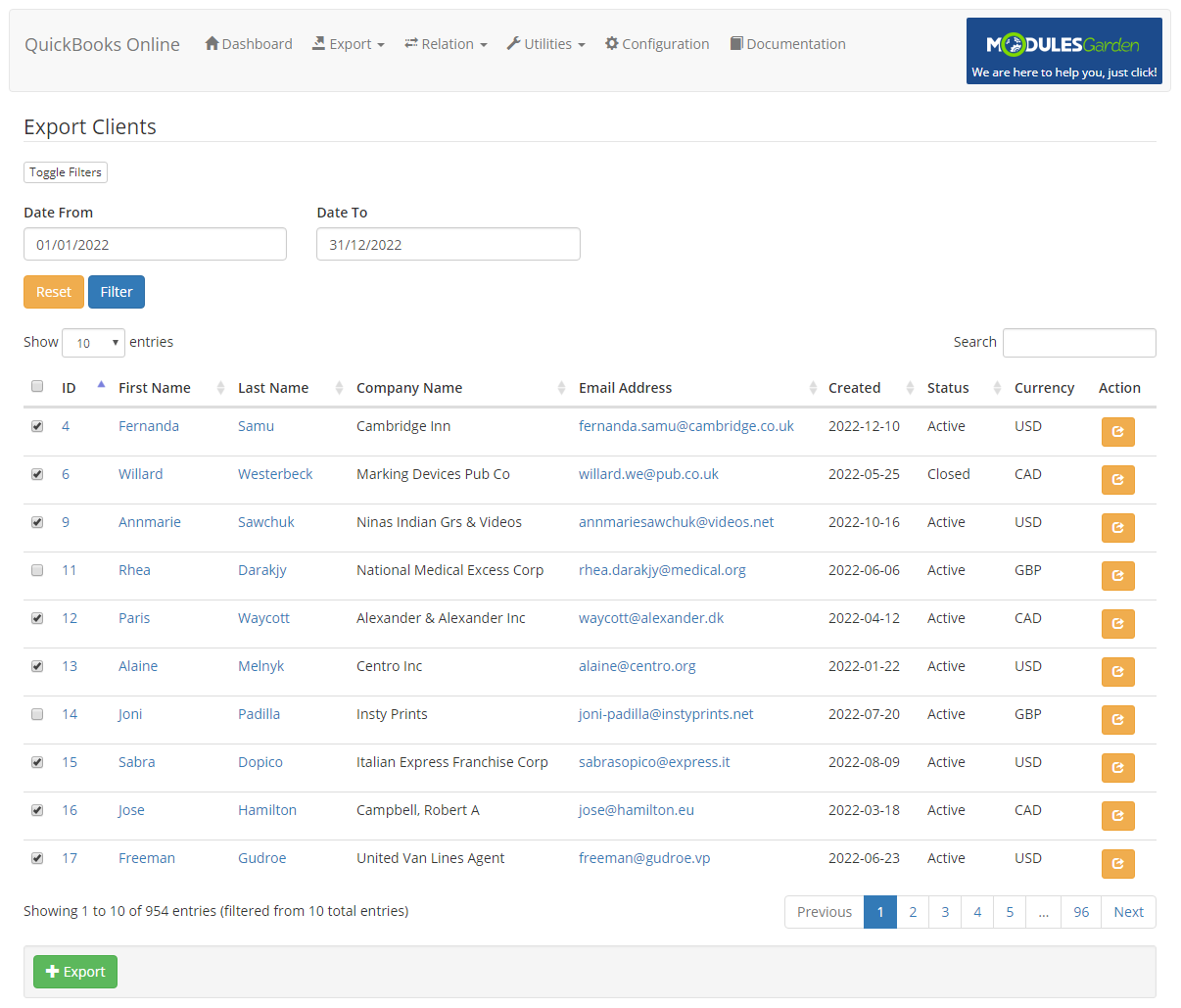 QuickBooks Online For WHMCS: Module Screenshot 2