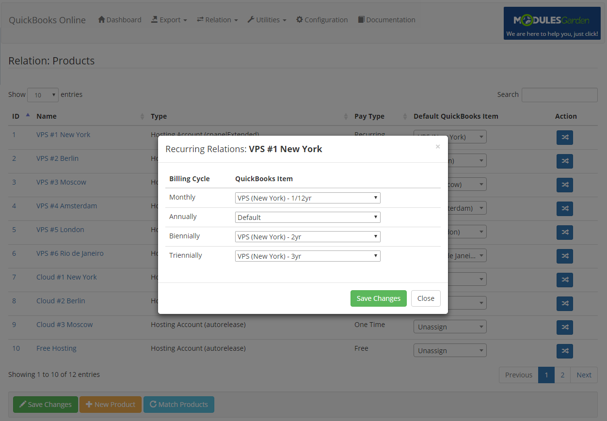 QuickBooks Online For WHMCS: Module Screenshot 10