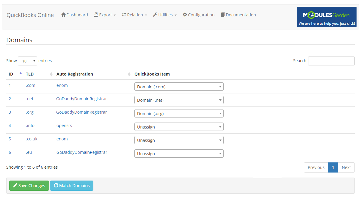 QuickBooks Online For WHMCS: Module Screenshot 11