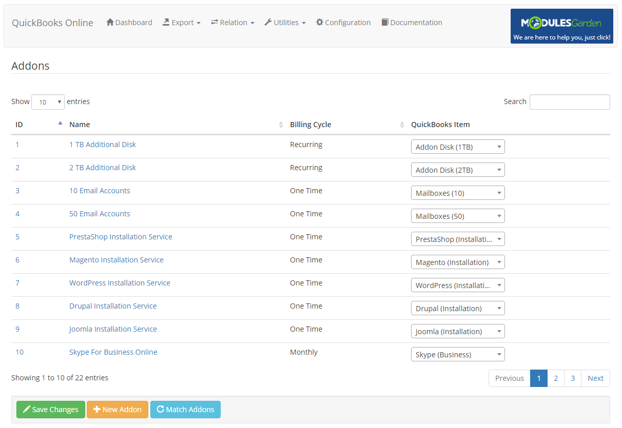 QuickBooks Online For WHMCS: Module Screenshot 12