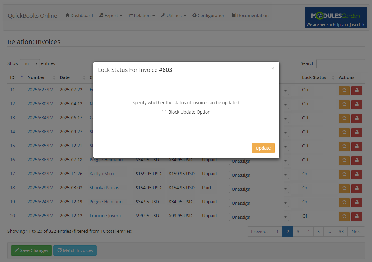 QuickBooks Online For WHMCS: Module Screenshot 17