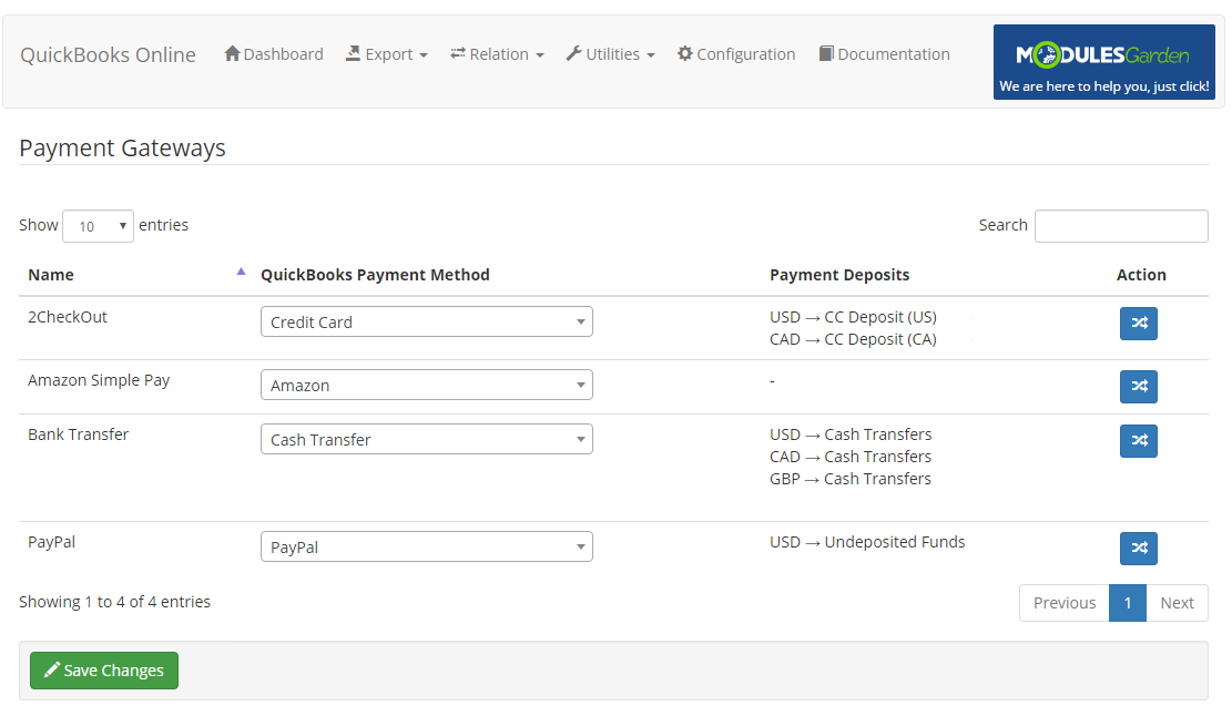 QuickBooks Online For WHMCS: Module Screenshot 19