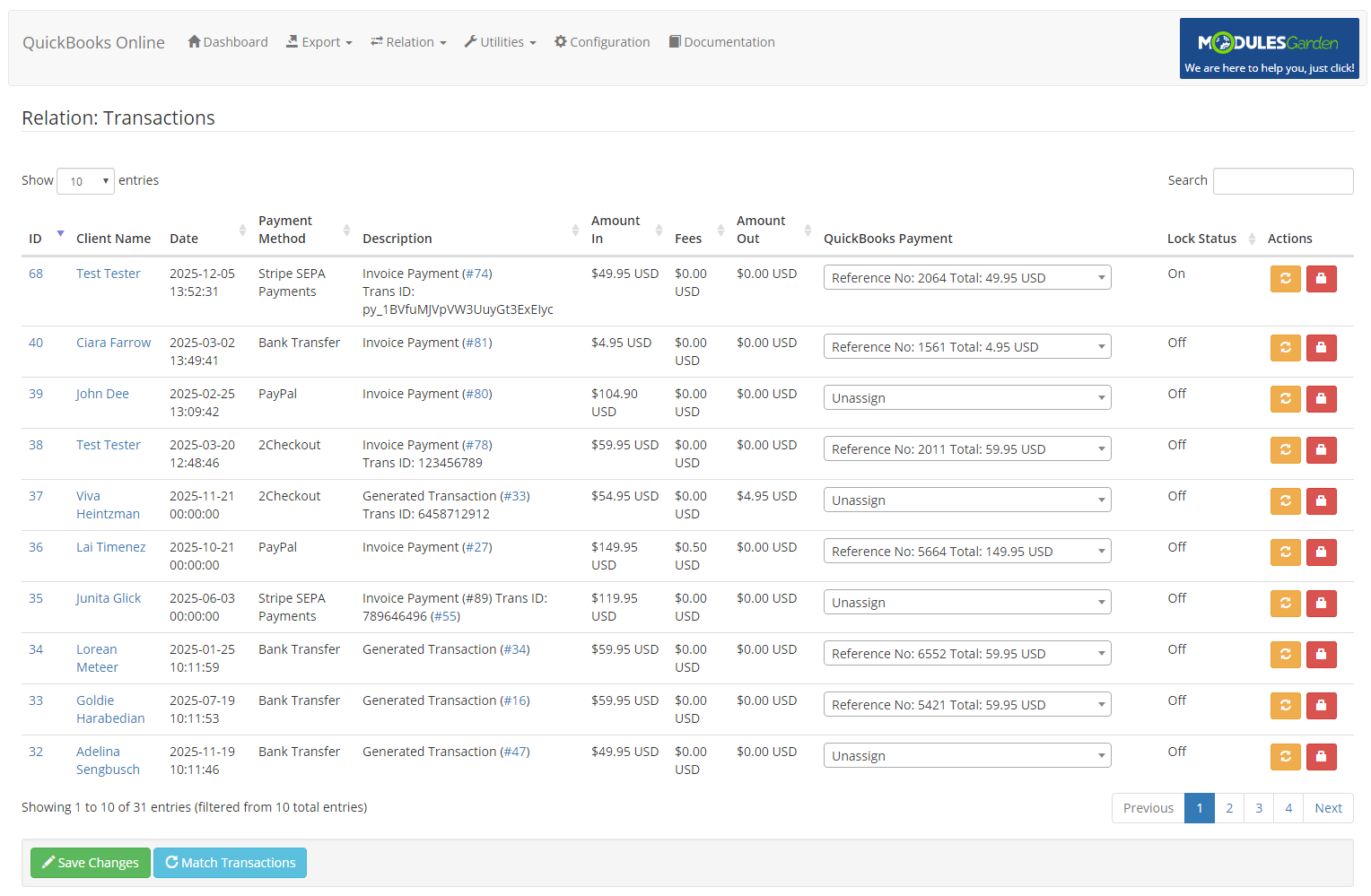 QuickBooks Online For WHMCS: Module Screenshot 21