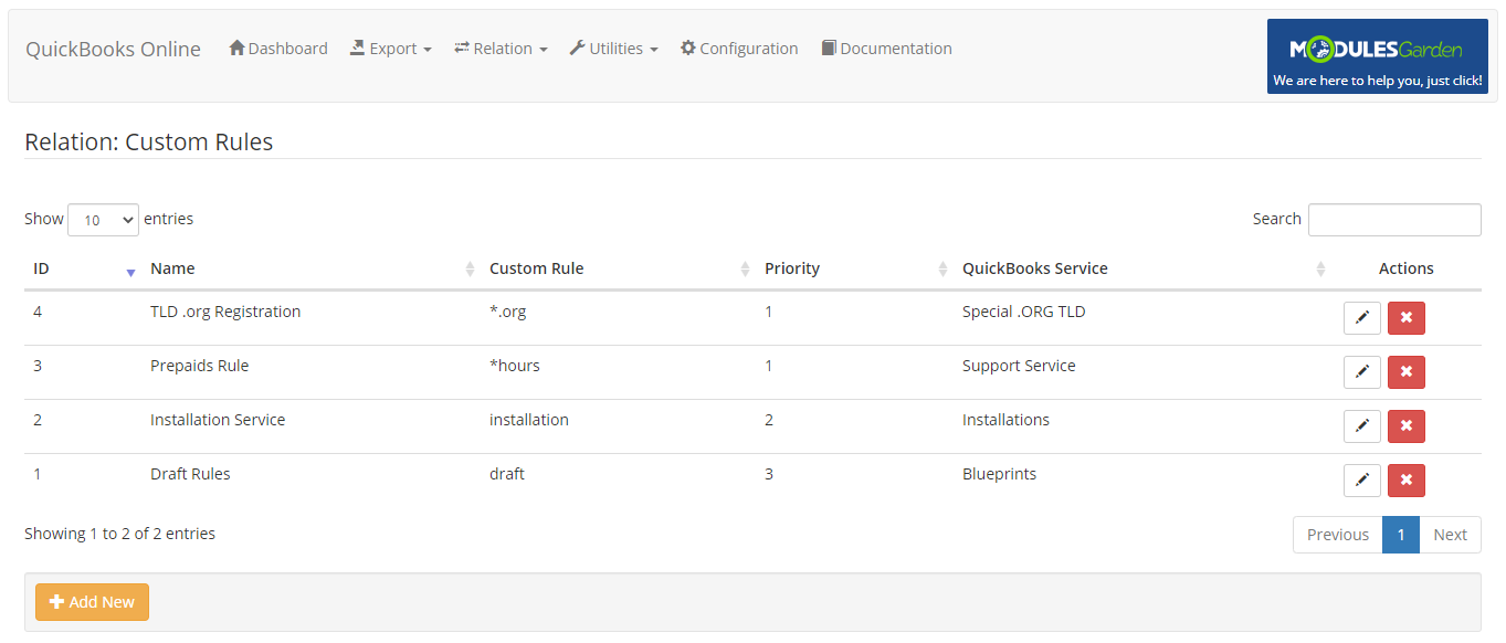QuickBooks Online For WHMCS: Module Screenshot 23