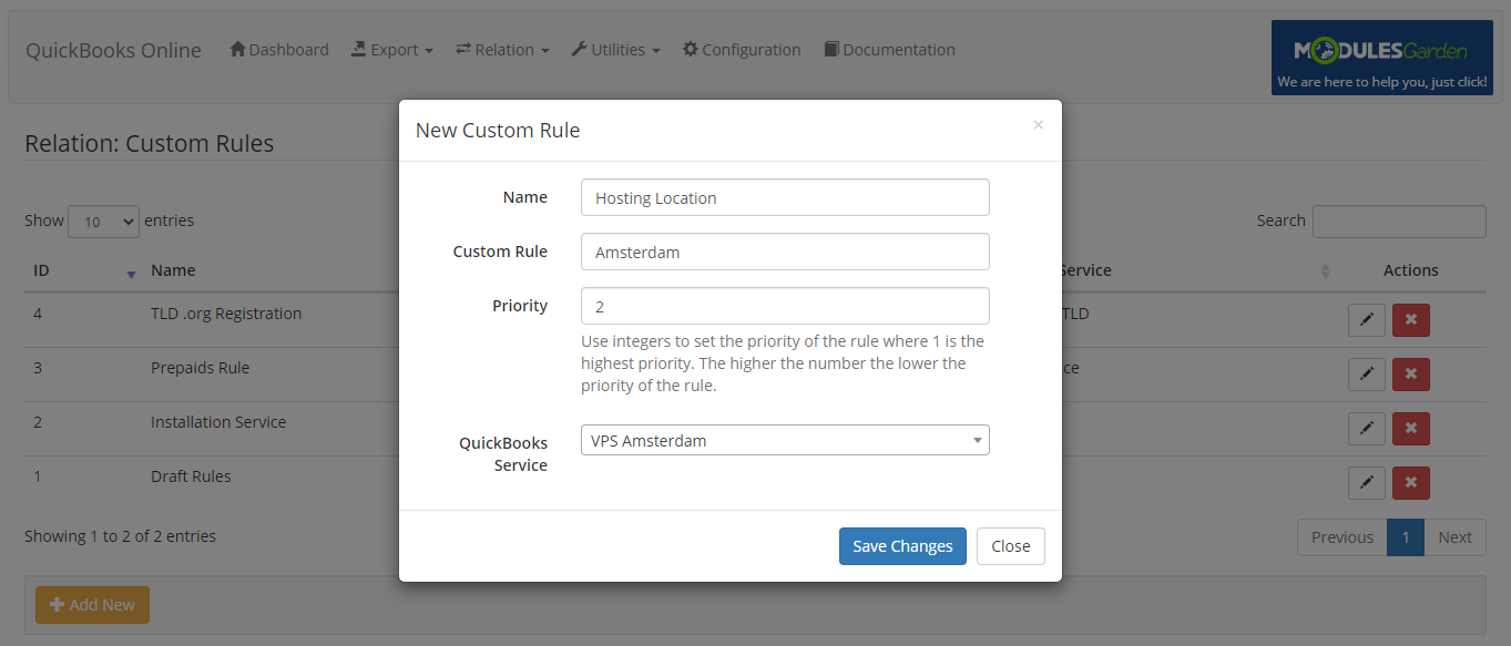 QuickBooks Online For WHMCS: Module Screenshot 24