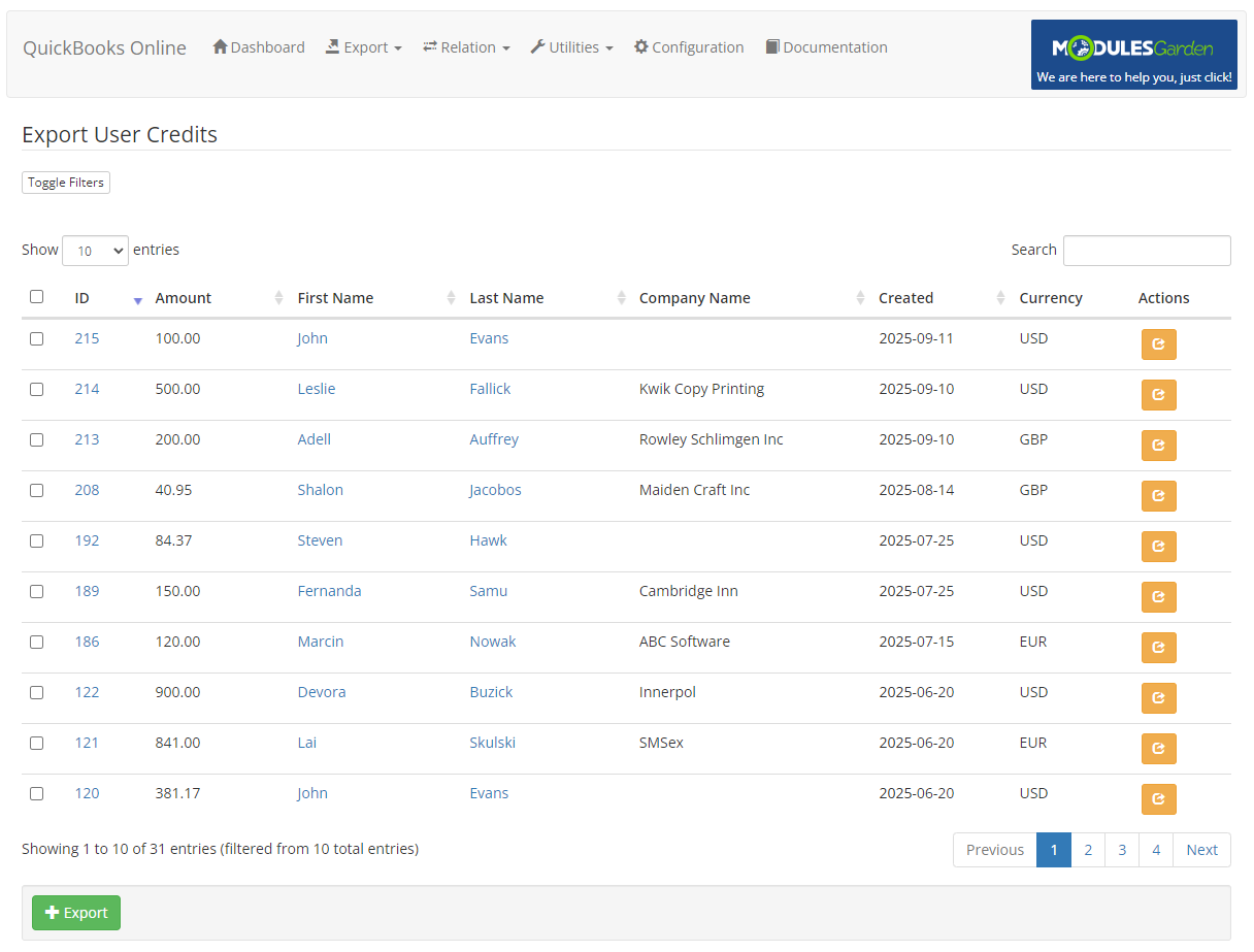 QuickBooks Online For WHMCS: Module Screenshot 6