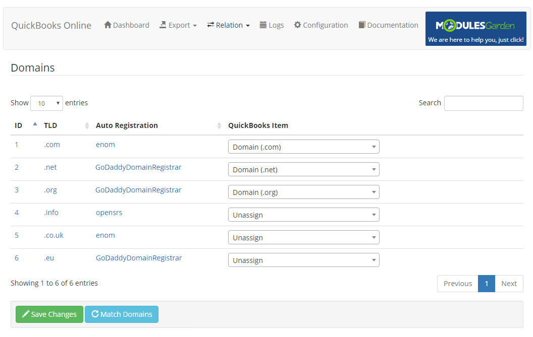 QuickBooks Online For WHMCS: Module Screenshot 11