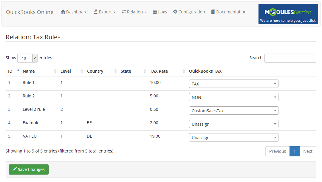 QuickBooks Online For WHMCS: Module Screenshot 16