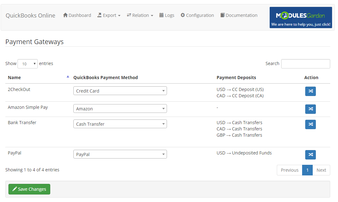 QuickBooks Online For WHMCS: Module Screenshot 17