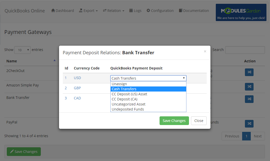 QuickBooks Online For WHMCS: Module Screenshot 18