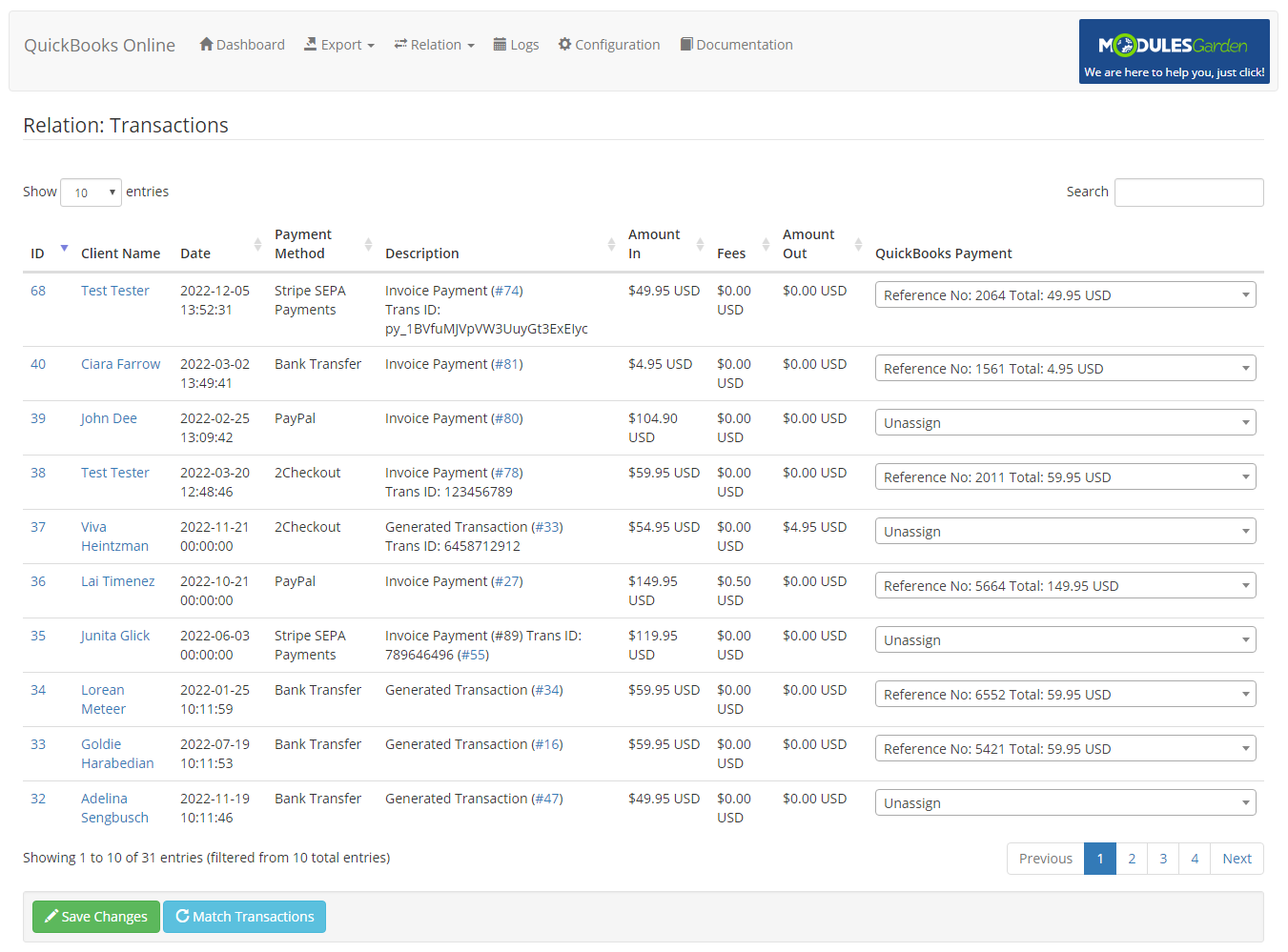 QuickBooks Online For WHMCS: Module Screenshot 19