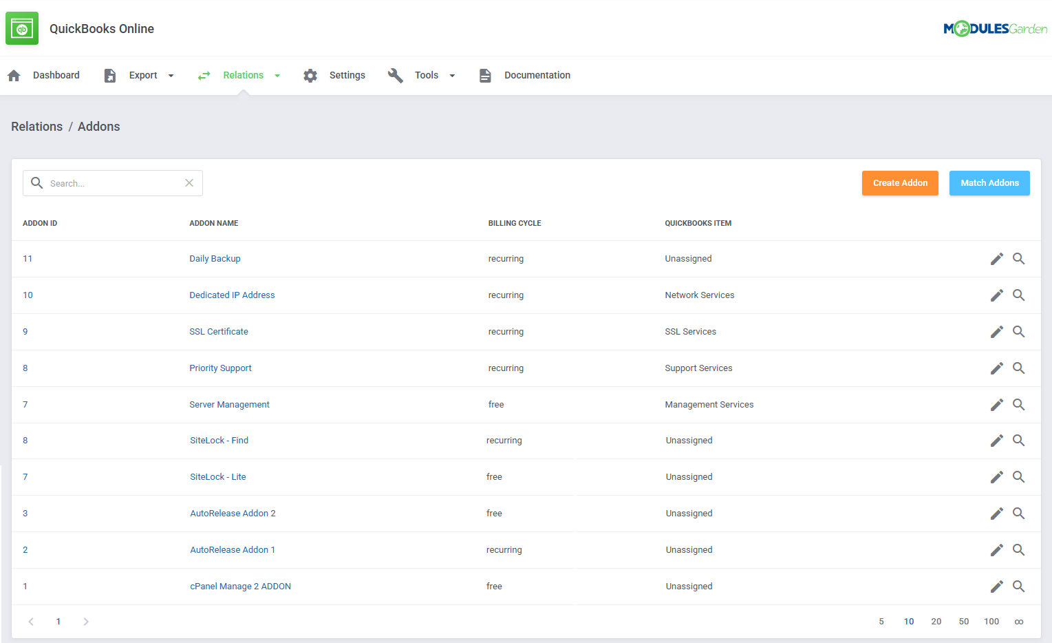 QuickBooks Online For WHMCS: Module Screenshot 11