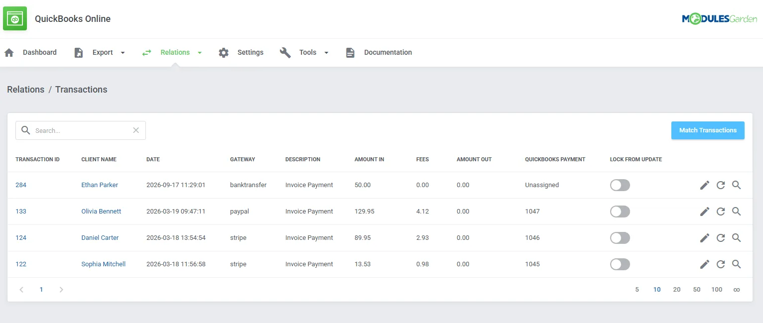 QuickBooks Online For WHMCS: Module Screenshot 19