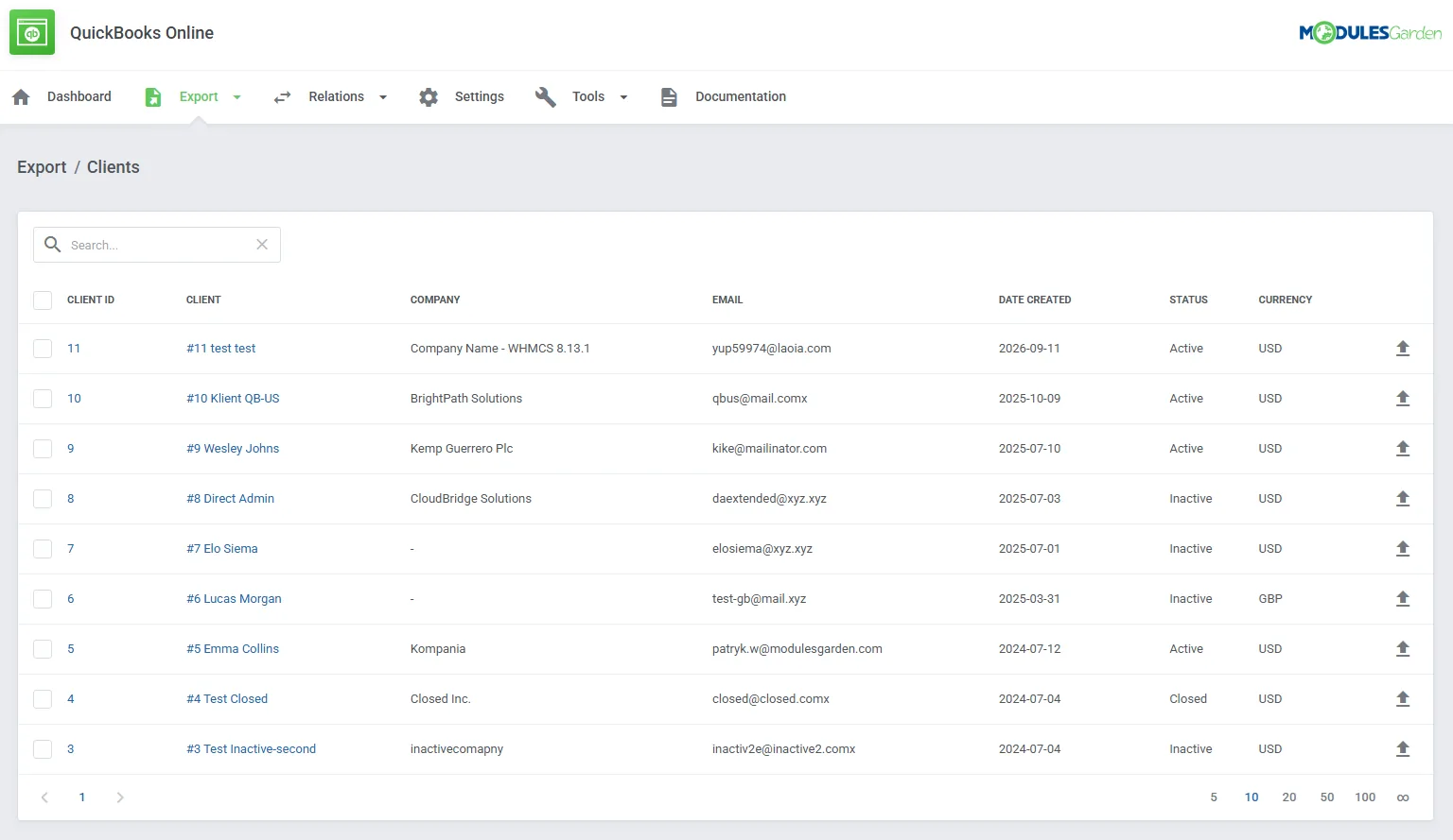 QuickBooks Online For WHMCS: Module Screenshot 2