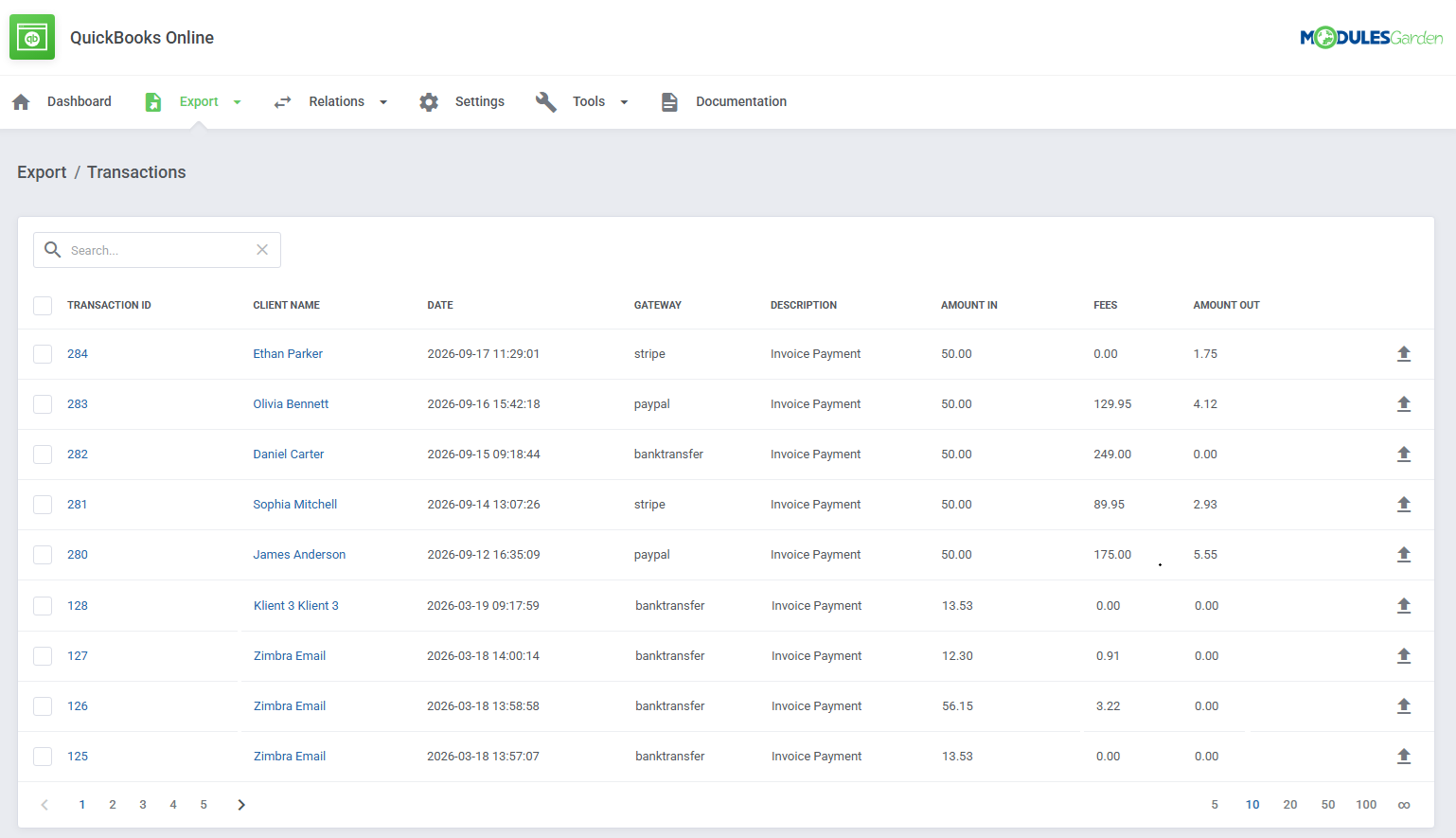 QuickBooks Online For WHMCS: Module Screenshot 4