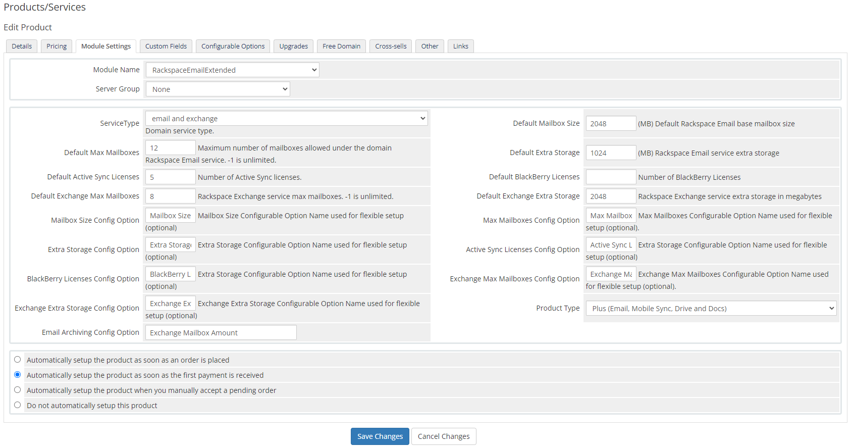 Rackspace Email Extended For WHMCS: Module Screenshot 14