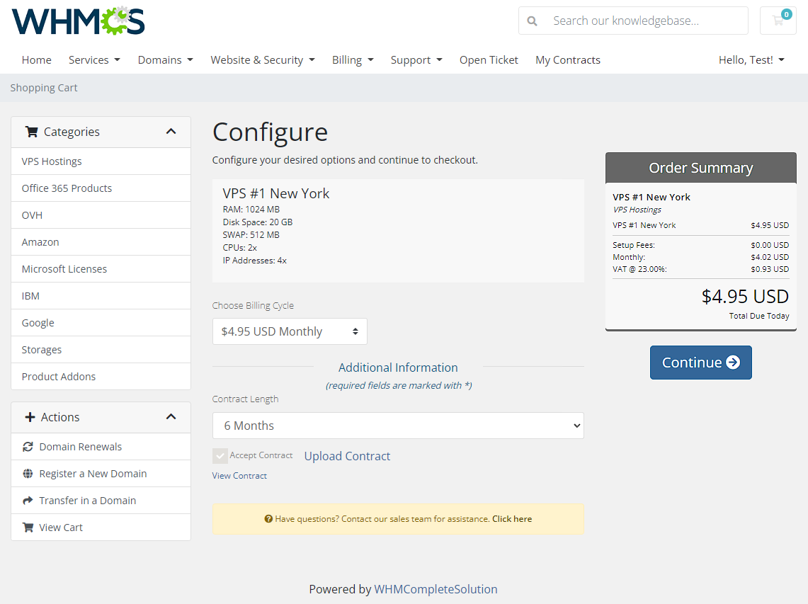 Recurring Contract Billing For WHMCS: Module Screenshot 1