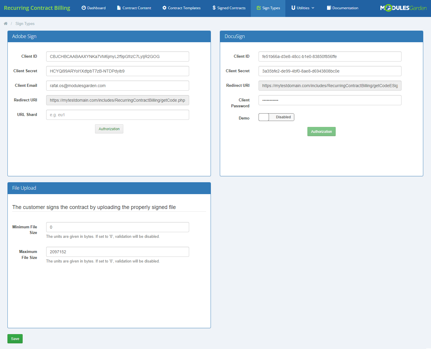 Recurring Contract Billing For WHMCS: Module Screenshot 13