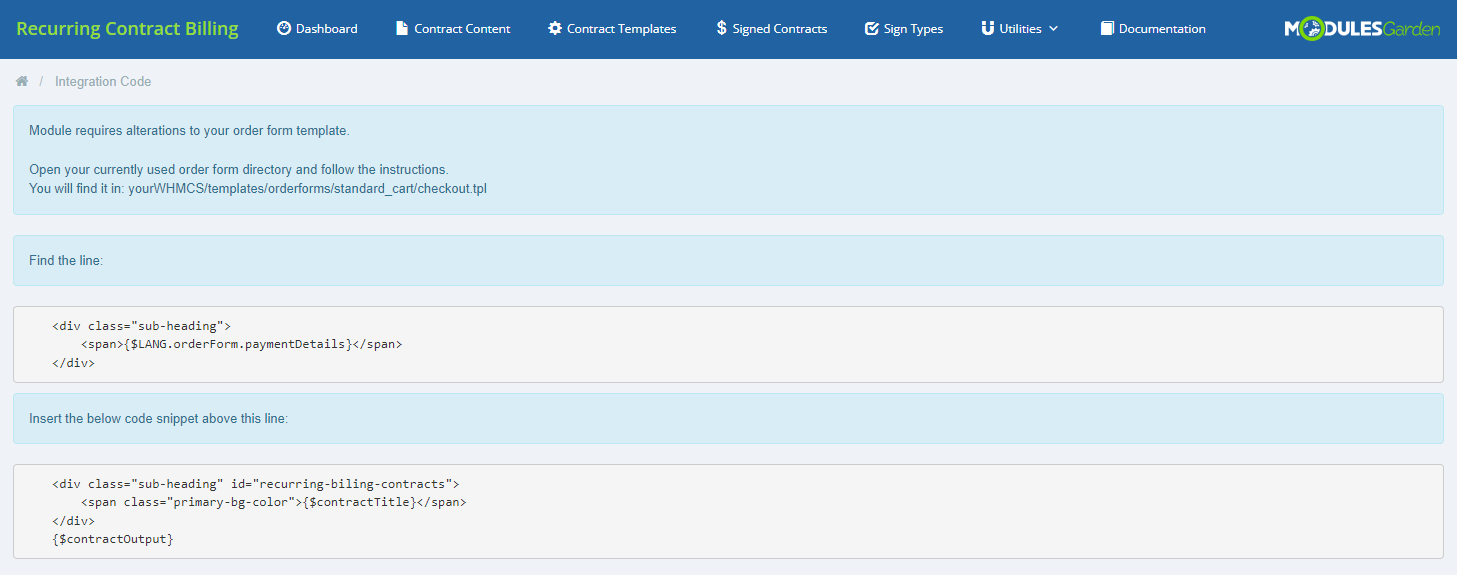 Recurring Contract Billing For WHMCS: Module Screenshot 16