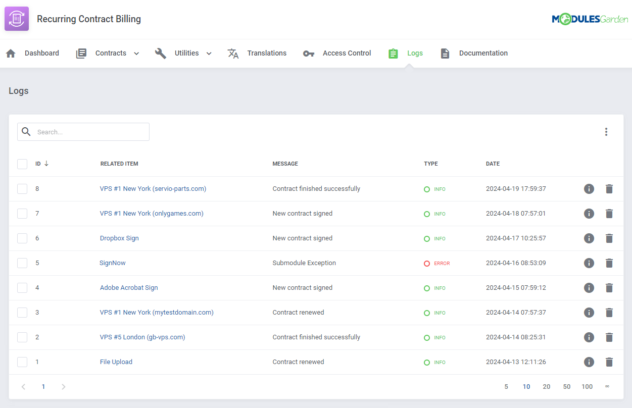 Recurring Contract Billing For WHMCS: Module Screenshot 23