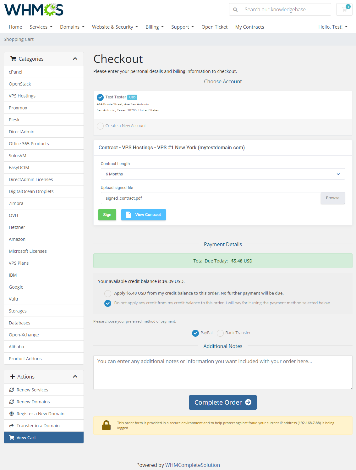 Recurring Contract Billing For WHMCS: Module Screenshot 1