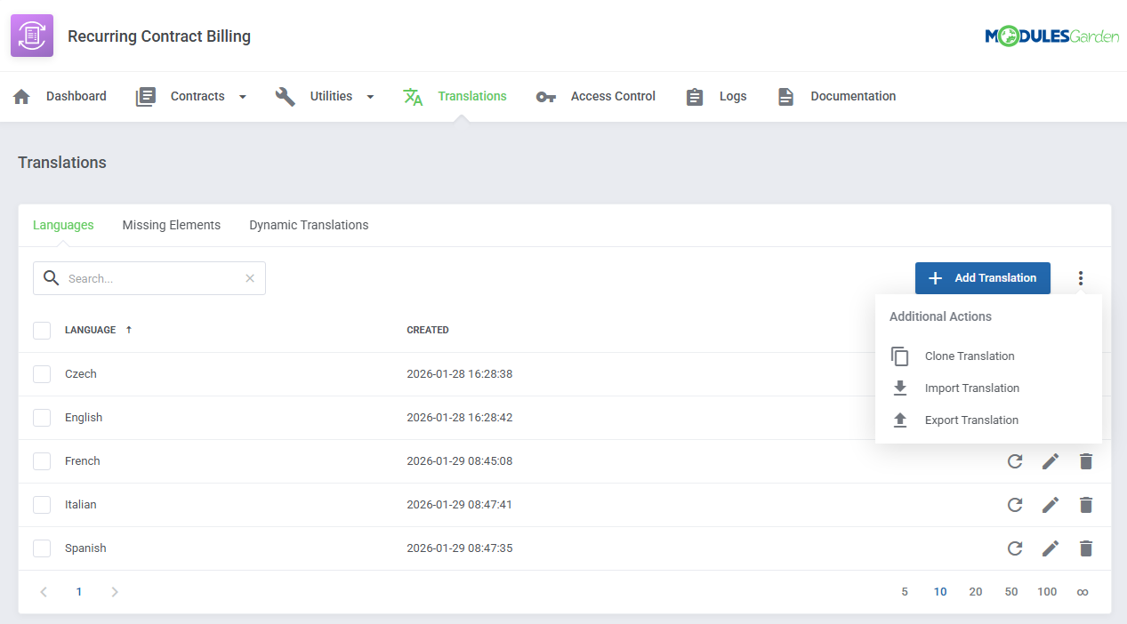 Recurring Contract Billing For WHMCS: Module Screenshot 17